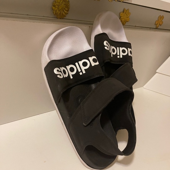 Adidas Adilette Sandal, Core Black,Cloud White Size - Picture 13 of 13